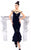 Tarik Ediz - 93324 Cap Sleeve Floral Beaded Illusion High Low Gown In Blue