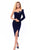 Tarik Ediz - 93327 Foliage Beaded Illusion Asymmetrical Dress In Blue