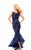 Tarik Ediz - 93328 Sleeveless Lace Overlaid High Low Gown In Blue