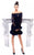 Tarik Ediz - 93330 Off- Shoulder Crepe and Lace Short Dress In Blue