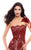 Tarik Ediz - 93335 Asymmetrical Illusion Lace Sheath Gown In Red