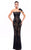 Tarik Ediz - 93335 Asymmetrical Illusion Lace Sheath Gown In Black