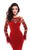 Tarik Ediz - 93337 Long Sleeved Embellished Crepe Gown In Red