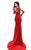 Tarik Ediz - 93337 Long Sleeved Embellished Crepe Gown In Red