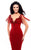 Tarik Ediz - 93338 Fringed Fitted Cocktail Dress In Red