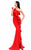 Tarik Ediz - Ruffled One Shoulder Mermaid Dress 93339 in Red