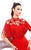 Tarik Ediz - 93340 Fringed Crepe Mermaid Gown In Red