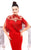Tarik Ediz - 93340 Fringed Crepe Mermaid Gown In Red
