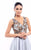 Tarik Ediz - 93343 Illusion Neckline Floral Appliqued Gown In Silver
