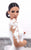Tarik Ediz - 93344 Long Illusion Sleeve Applique Ornate High Low Dress In White