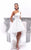 Tarik Ediz - 93350 Asymmetrical High Low Cocktail Dress In White