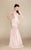 MNM Couture - 9925W Elegant Jewel Neckline Mermaid Gown in Pink