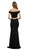 Poly USA - 8124 Two Piece Off-Shoulder Jersey Trumpet Dress in Black