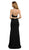 Poly USA - 8128 Two Piece Deep Halter V-neck Jersey Trumpet Dress