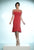 Daymor Couture - 1022 Embellished Bateau Neck Sheath Dress in Red