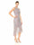 Aidan Mattox - MD1E201410 Beaded Bateau High Low Trumpet Dress in Gray