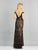 Dave & Johnny - A8130 Appliqued Off Shoulder Long Lace Gown In Black