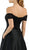 Poly USA - 8132 Beaded Off-Shoulder Satin A-line Gown With Train