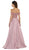 Poly USA - 8132 Beaded Off-Shoulder Satin A-line Gown With Train