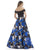 Morrell Maxie - 15620 Lace Off-Shoulder Floral A-line Dress In Royal Black