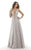 Morrell Maxie - 15625 Plunging V-Neck Evening Dress In Silver