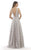 Morrell Maxie - 15625 Plunging V-Neck Evening Dress In Silver