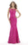 Morrell Maxie - 15629 Illusion Bateau Embroidered Gown In Pink