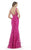 Morrell Maxie - 15629 Illusion Bateau Embroidered Gown In Pink