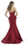 Morrell Maxie - 15635 Strapless Asymmetric Mermaid Dress In Red