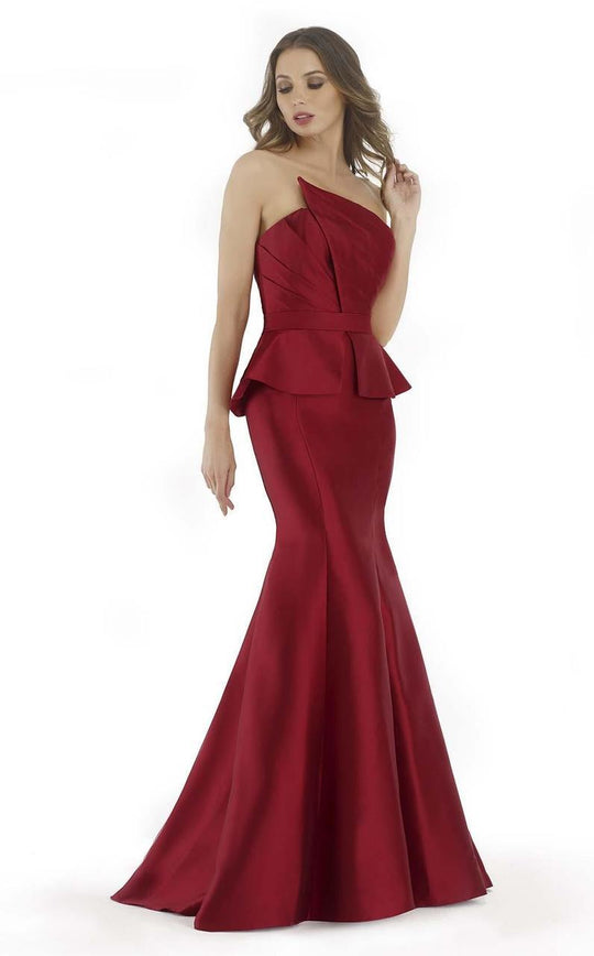 Morrell Maxie - 15635 Strapless Asymmetric Mermaid Dress In Red