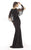 Morrell Maxie - 15636 Beaded V-neck Sheath Dress In Black