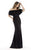 Morrell Maxie - 15638 Off Shoulder Scalloped Evening Gown In Black