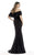 Morrell Maxie - 15638 Off Shoulder Scalloped Evening Gown In Black