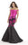 Morrell Maxie - 15644 Off The Shoulder Lace Mermaid Gown In Black and Fuchsia