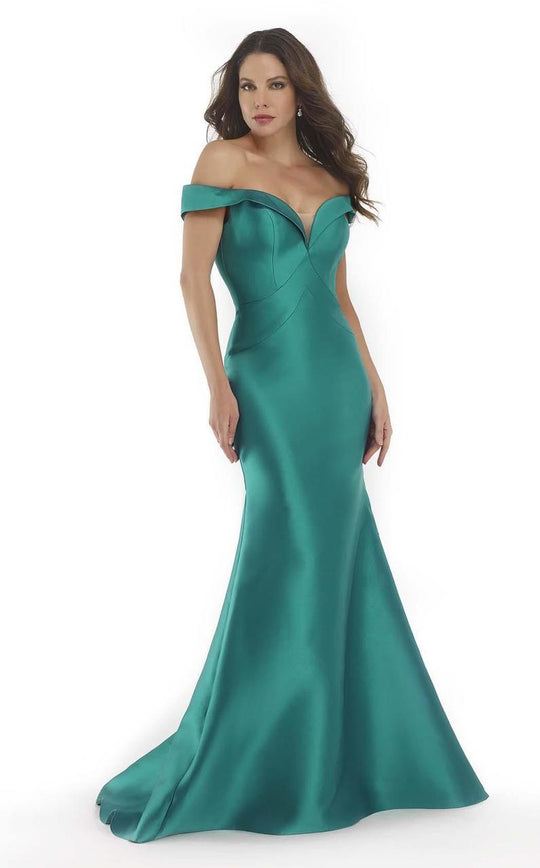 Morrell Maxie - 15647 Off Shoulder Mermaid Dress In Green