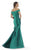 Morrell Maxie - 15647 Off Shoulder Mermaid Dress In Green