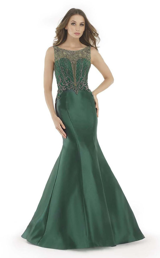 Morrell Maxie - 15649 Sparkling Beaded Illusion Mermaid Dress In Green