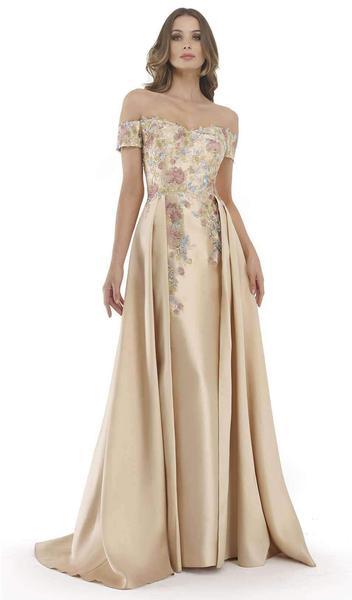 Morrell Maxie - Floral Off Shoulder A-line Dress 15657 In Neutral