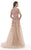 Morrell Maxie - 15696 Shimmering Deep V-Neck Evening Gown In Pink