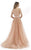 Morrell Maxie - 15700 Off-Shoulder Sheer Overskirt Gown In Pink