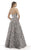 Morrell Maxie - 15717 Rose Strapless Evening Gown In Silver