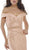Morrell Maxie 15727 Crisscrossed Off Shoulder Textured Evening Gown - 1 pc Rose in size 8 Available