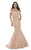 Morrell Maxie - 15727 Crisscross Strap Textured Evening Gown In Pink