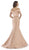 Morrell Maxie 15727 Crisscrossed Off Shoulder Textured Evening Gown - 1 pc Rose in size 8 Available