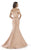 Morrell Maxie - 15727 Crisscross Strap Textured Evening Gown In Pink