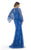 Morrell Maxie - 15739 Cape Overlay Lace Dress In Blue