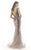 Morrell Maxie - 15748 Bejeweled Mermaid Evening Gown In Gray and Neutral
