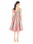 Adrianna Papell - 41926670 Metallic Jacquard Pleated Tea Length Dress in Pink and Multi-Color