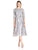 Alex Evenings - Quarter Sleeves Tea Length Dress 1121004  in Silver