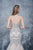 Nina Canacci - 8142 Jeweled V-neck Mermaid Dress In Neutral and Gray